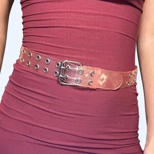 Y2K Pink Clear Grommet Belt!